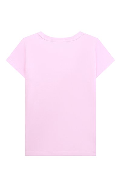Хлопковая футболка MOSCHINO розового цвета по цене 11350 руб., арт. HDM04L/LBA00/4A-8A, фото 2 Хлопковая футболка MOSCHINO, арт. HDM04L/LBA00/4A-8A, фото 2