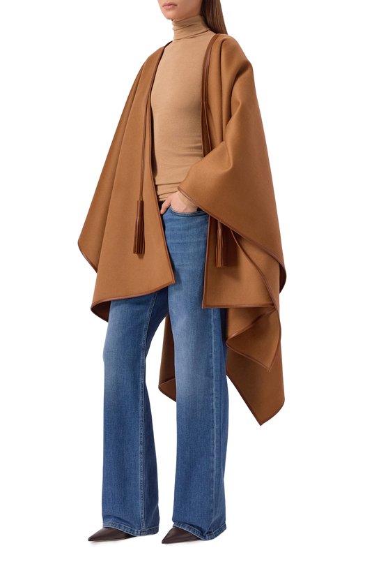 Шерстяное пончо EDOMO C010102FW2526 Коричневый  C010102FW2526 Фото 2