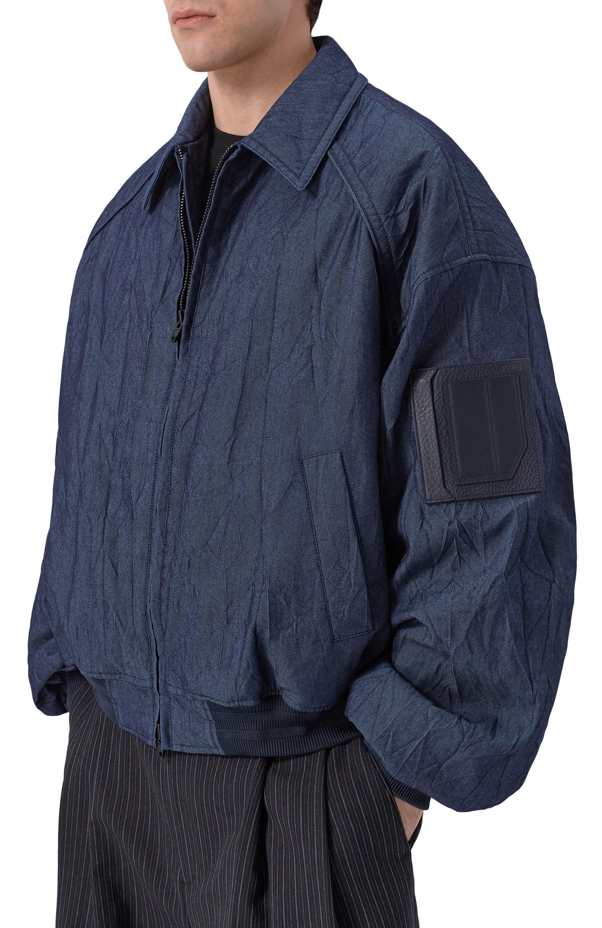 Хлопковый бомбер JUUN.J темно-синего цвета по цене 206000 руб., арт. JC6339P71, фото 3 Хлопковый бомбер JUUN.J, арт. JC6339P71, фото 3