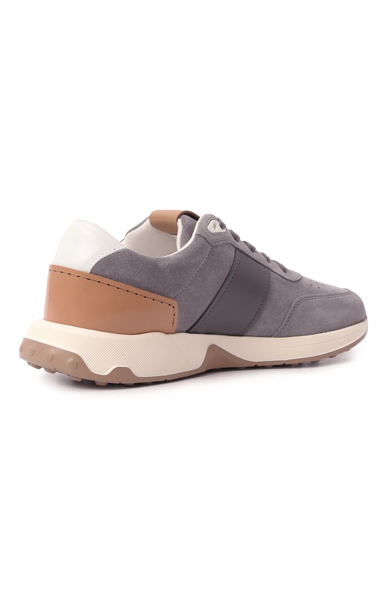 Мужские замшевые кроссовки TOD’S серого цвета, арт. XXM63K0GT80/S0B | Фото 5 (Драгоценные камни: Проставлено; Материал внешний: Натуральная кожа, Замша; Материал внутренний: Текстиль; Материал сплава: Проставлено; Подошва: Массивная; Кросс-КТ: Низкие; Материал утеплителя: Без утеплителя; Стили: Классический)