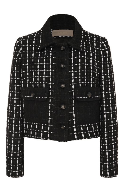 Твидовый жакет Elie Saab J0140NP25/TW007 Чёрный J0140NP25/TW007