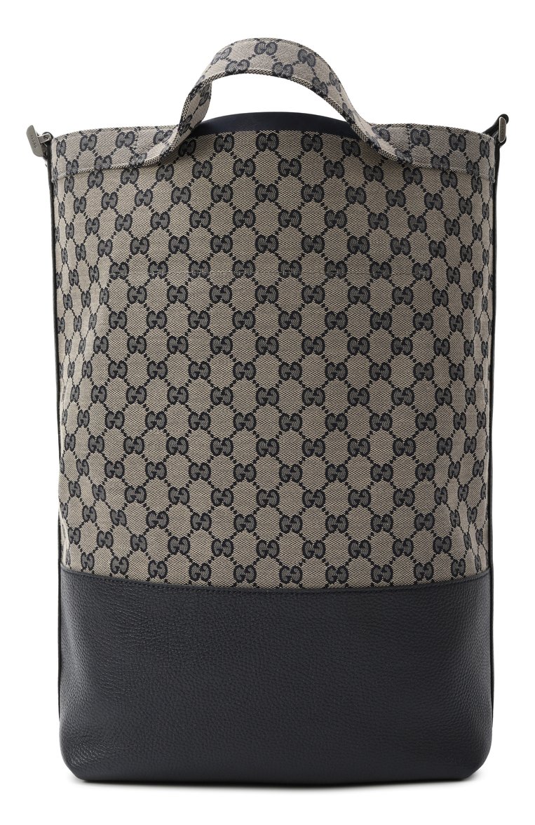 Мужская сумка-тоут gg large GUCCI темно-бежевого цвета, арт. 795816/FADM3 | Фото 1 (Ремень/цепочка: На ремешке; Ра�змер: large; Материал: Натуральная кожа, Текстиль; Автоматизация состава: Проставлено; Автоматизация ТО: Проставлено)