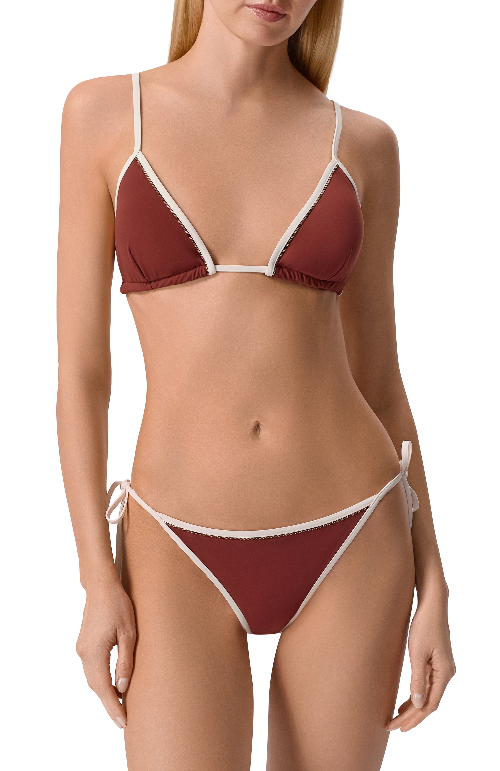 Треугольный бра BRUNELLO CUCINELLI бордового цвета по цене 37600 руб., арт. MQ965VS889, фото 2 Треугольный бра BRUNELLO CUCINELLI, арт. MQ965VS889, фото 2