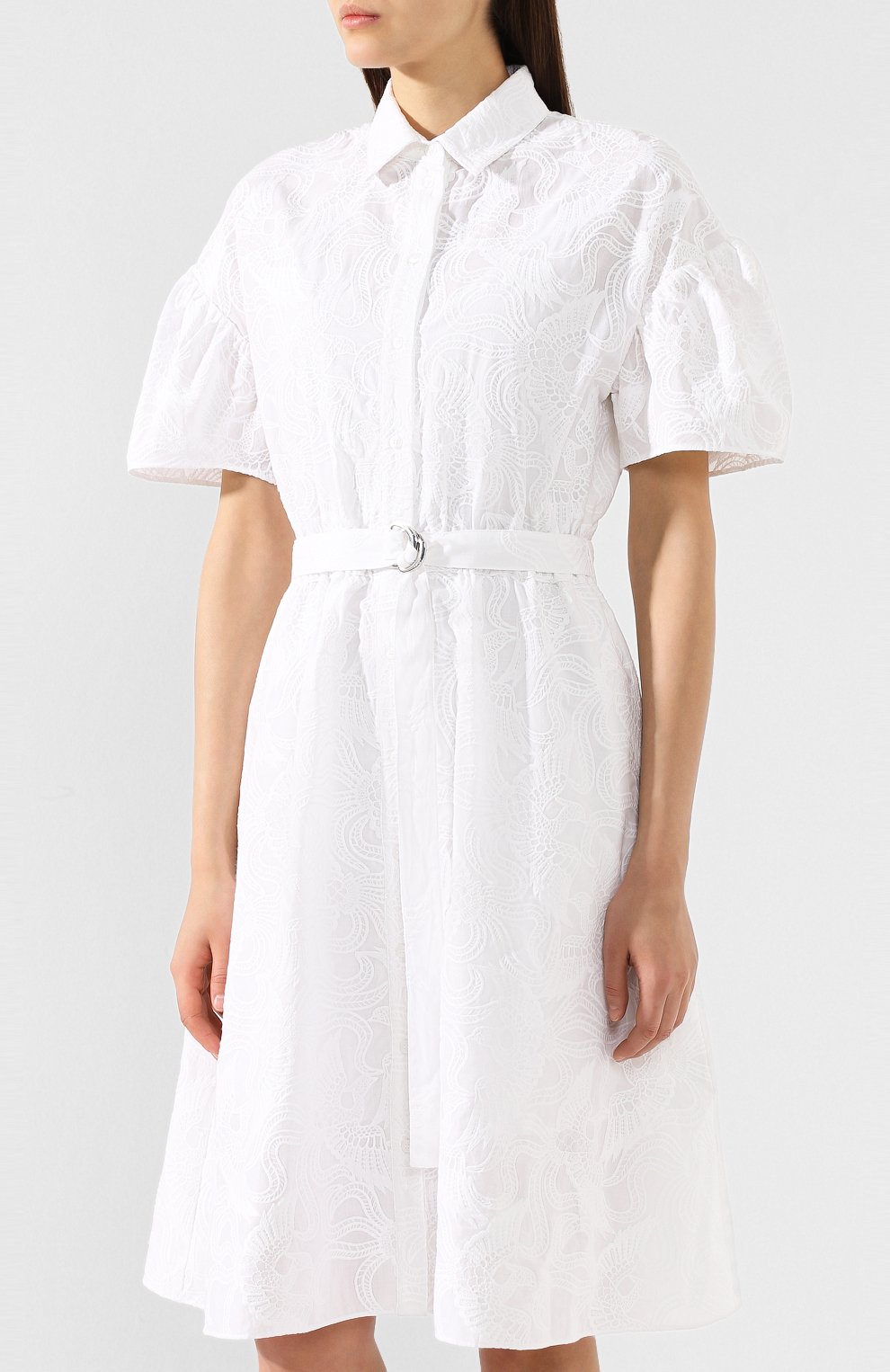 Хлопковое платье KENZO белого цвета по цене 58800 руб., арт. 2R0122535, фото 3 Хлопковое платье KENZO, арт. 2R0122535, фото 3