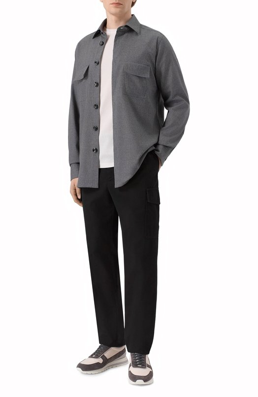 Шерстяная рубашка Kiton UMC016K0124G02 Серый  UMC016K0124G02 Фото 2