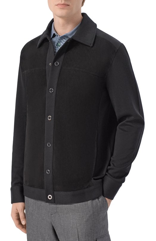 Кардиган с замшевой отделкой Stefano Ricci KJ16593PAB/R26107 Чёрный  KJ16593PAB/R26107 Фото 3