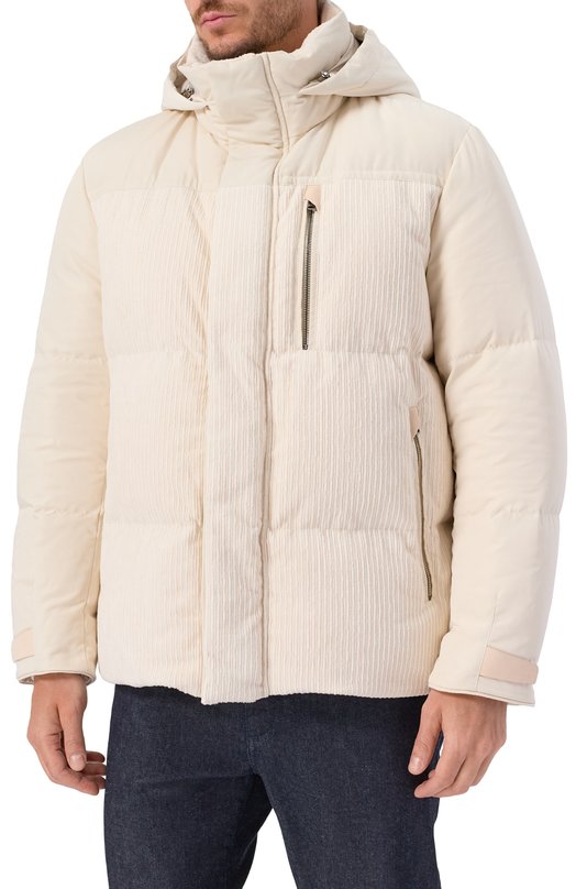 Пуховик с отделкой из вельвета Kiton UW2210V0430H01 Кремовый  UW2210V0430H01 Фото 3