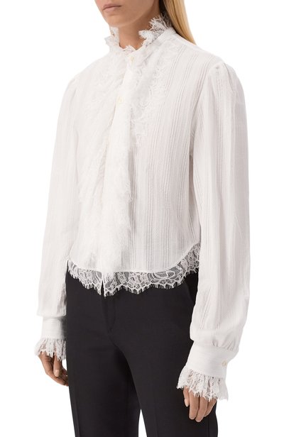 Хлопковая блузка ANN DEMEULEMEESTER белого цвета по цене 98850 руб., арт. B0014538/FA752, фото 3 Хлопковая блузка ANN DEMEULEMEESTER, арт. B0014538/FA752, фото 3