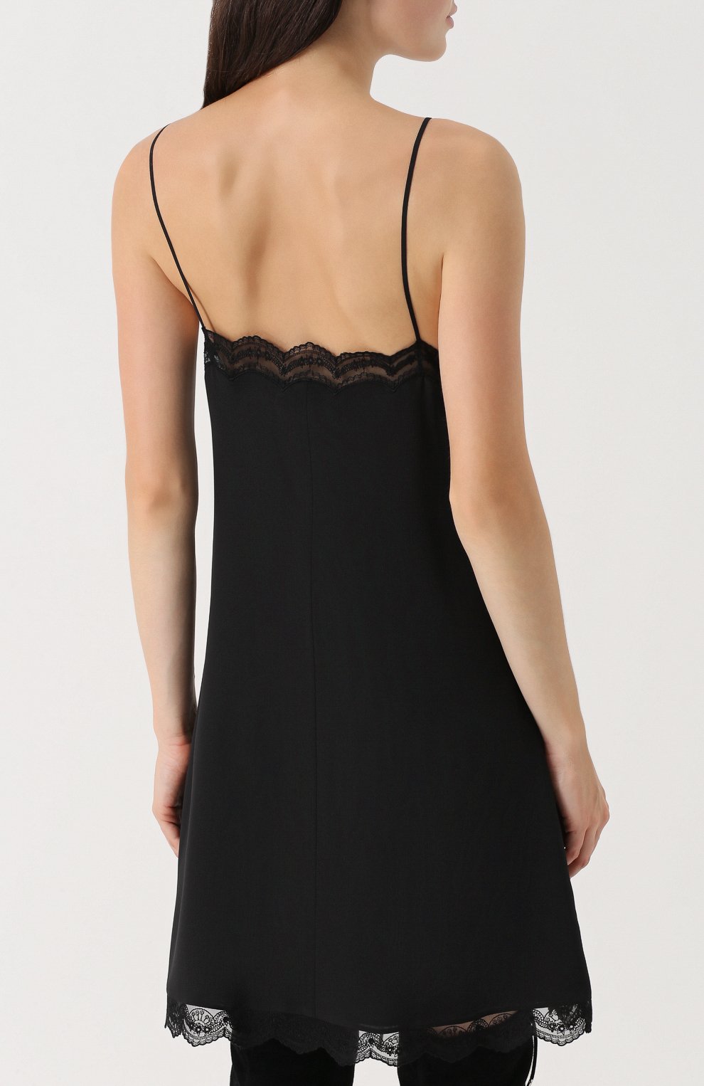 Шелковое платье-комбинация с кружевной отделкой CHLOÉ, арт. 17HR088-17H004, фото 4