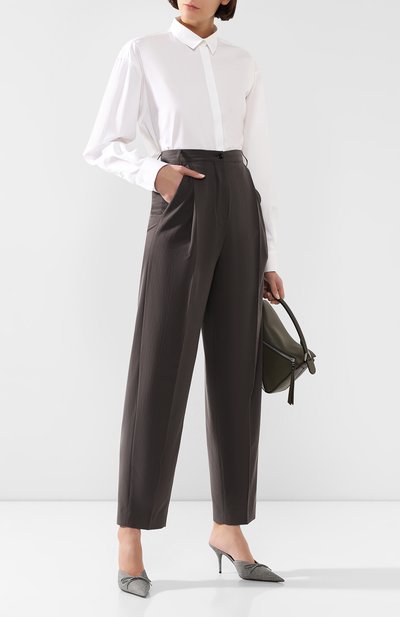 Брюки со стрелками ACNE STUDIOS темно-серого цвета по цене 42900 руб., арт. AK0158, фото 2 Брюки со стрелками ACNE STUDIOS, арт. AK0158, фото 2