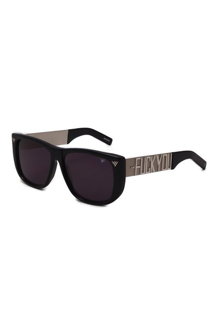Женские солнцезащитные очки VINTAGE FRAMES черного цвета, арт. PAY DAY 24KT WHITE G0LD/BLACK | Фото 1 (Региональные ограничения белый список (Axapta Mercury): Не проставлено; Материал: Пластик, Металл; Нос: Не проставлено; Тип очков: С/з)