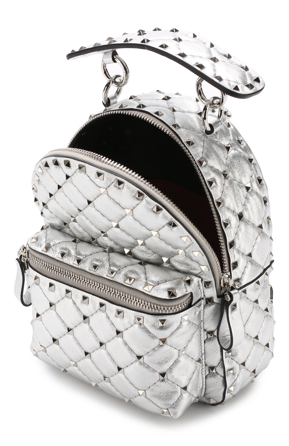 Рюкзак rockstud spike mini VALENTINO серебряного цвета по цене 264500 руб., арт. RW2B0B63/NPL, фото 4 Рюкзак rockstud spike mini VALENTINO, арт. RW2B0B63/NPL, фото 4