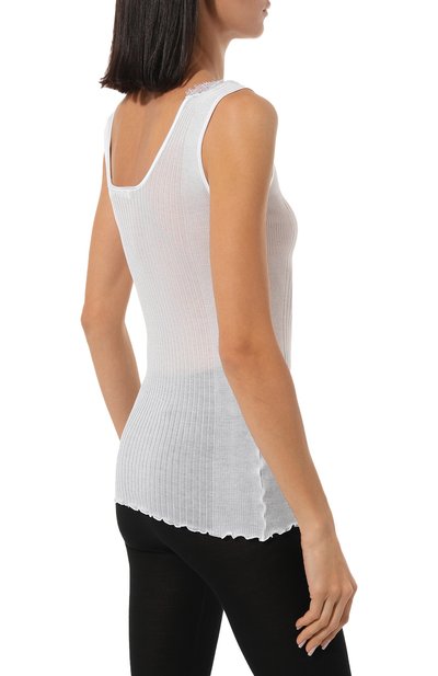 Хлопковый топ ZIMMERLI белого цвета по цене 23200 руб., арт. 207-2801, фото 4 Хлопковый топ ZIMMERLI, арт. 207-2801, фото 4