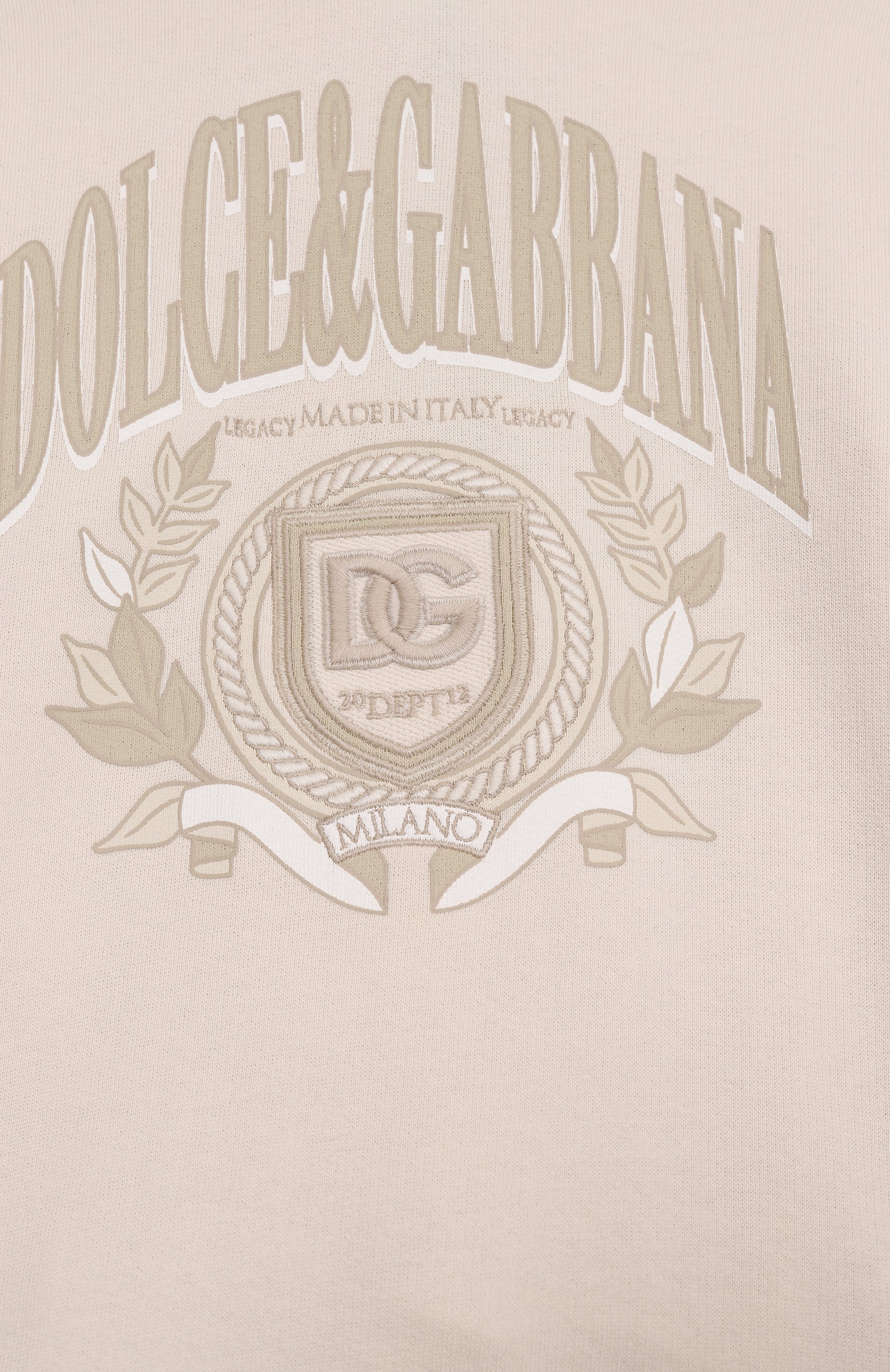 Хлопковое худи DOLCE & GABBANA кремового цвета по цене 49350 руб., арт. L4JWLV/G705B/8-14, фото 3 Хлопковое худи DOLCE & GABBANA, арт. L4JWLV/G705B/8-14, фото 3