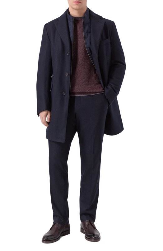 Шерстяное пальто Corneliani 261590-2612500 Синий  261590-2612500 Фото 2