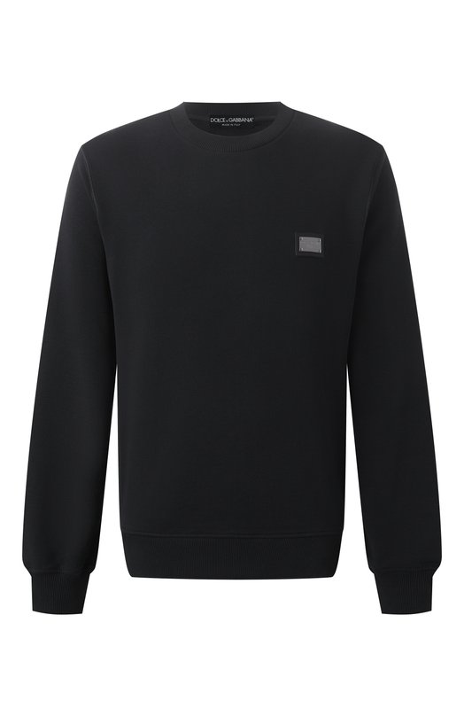 Хлопковый свитшот Dolce & Gabbana G9ABJT/G7F2G Чёрный G9ABJT/G7F2G