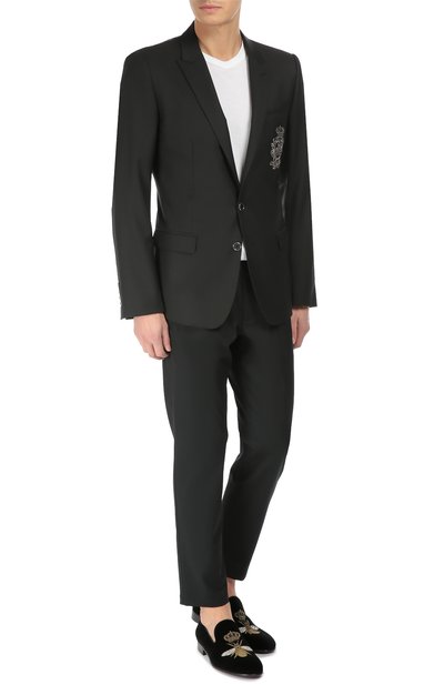 Бархатные слиперы milano с вышивкой DOLCE & GABBANA черного цвета по цене 125500 руб., арт. 0111/A50001/AD486, фото 3 Бархатные слиперы milano с вышивкой DOLCE & GABBANA, арт. 0111/A50001/AD486, фото 3