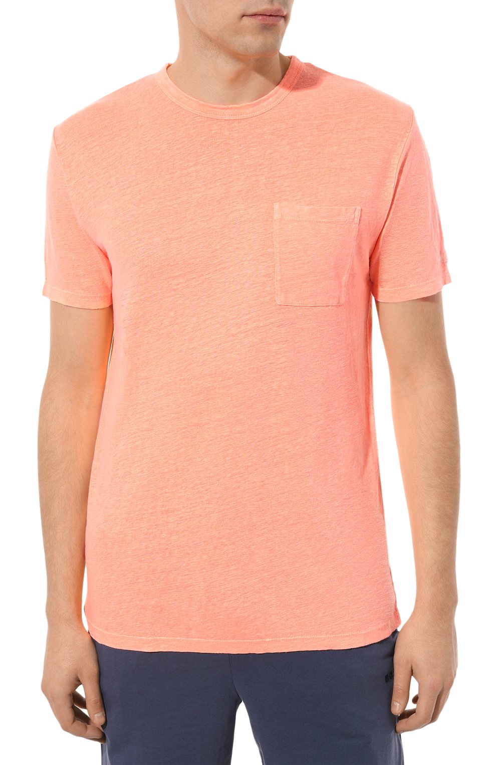 Льняная футболка MC2 SAINT BARTH оранжевого цвета по цене 9520 руб., арт. STBM/ECSTASEA/00006D, фото 3 Льняная футболка MC2 SAINT BARTH, арт. STBM/ECSTASEA/00006D, фото 3