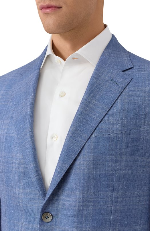 Пиджак из шерсти и шелка Zegna 10FP20/759032A7 Синий  10FP20/759032A7 Фото 6