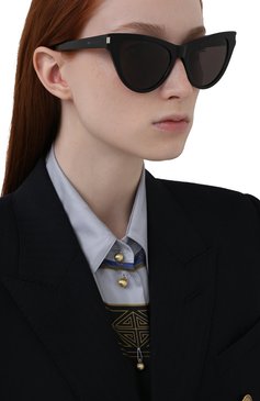 Женские солнцезащитные очки SAINT LAURENT черного цвета, арт. SL 425 001 | Фото 2 (Региональные ограничения белый список (Axapta Mercury): Не проставлено, RU; Нос: Не проставлено; Материал: Пластик; Тип очков: С/з; Оптика Гендер: оптика-женское; Очки форма: Cat-eye)