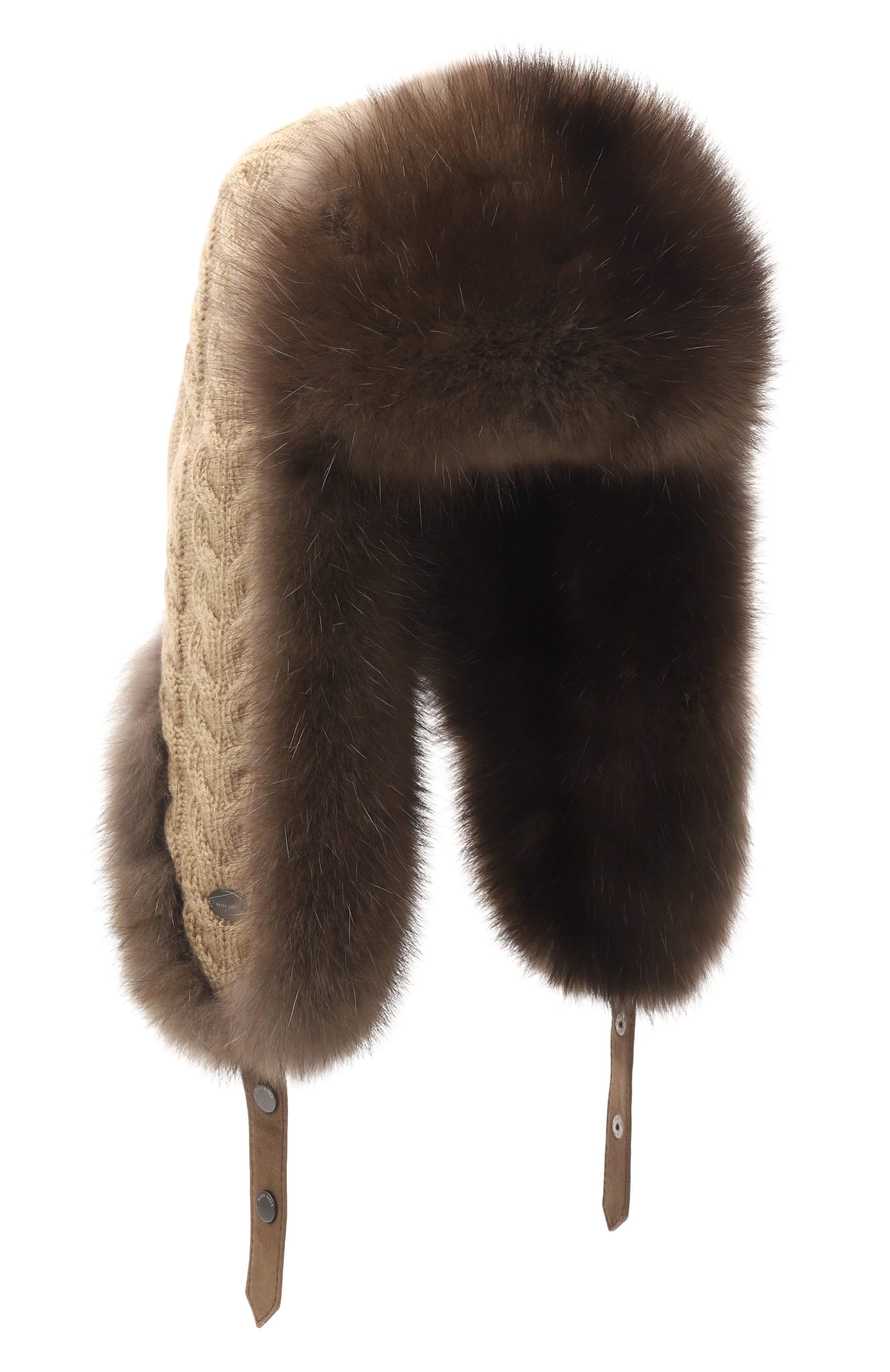 Кашемировая шапка-ушанка с мехом соболя BLACK SABLE, арт. BS-FHK-G, фото 1