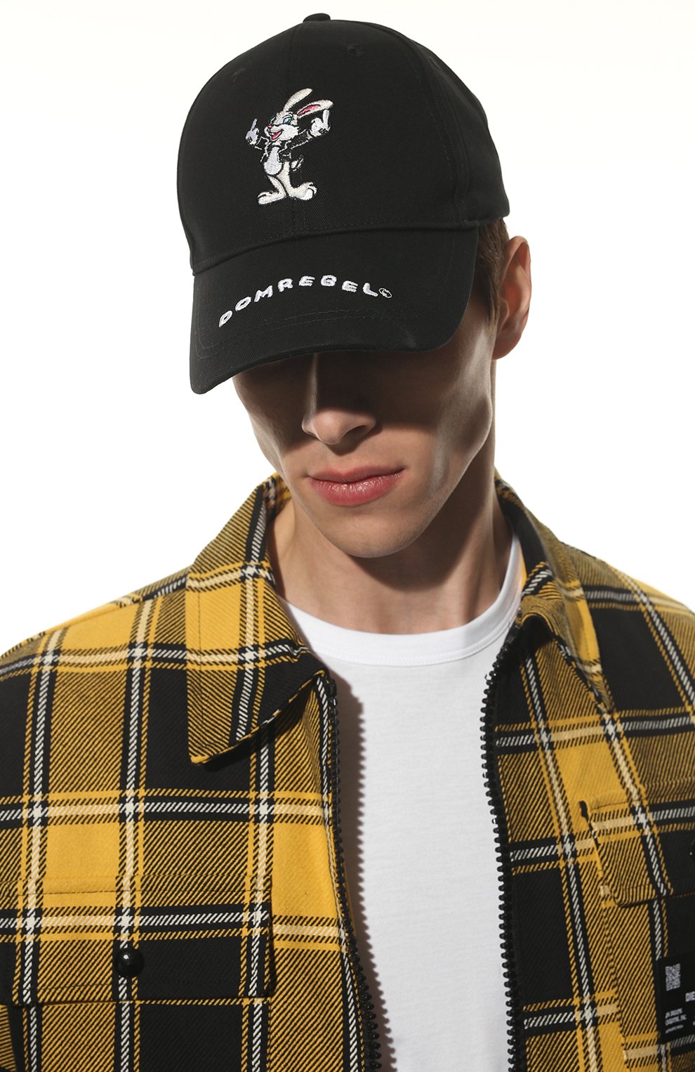 Хлопковая бейсболка DOMREBEL черного цвета по цене 14300 руб., арт. RABBIT/CAP, фото 2 Хлопковая бейсболка DOMREBEL, арт. RABBIT/CAP, фото 2