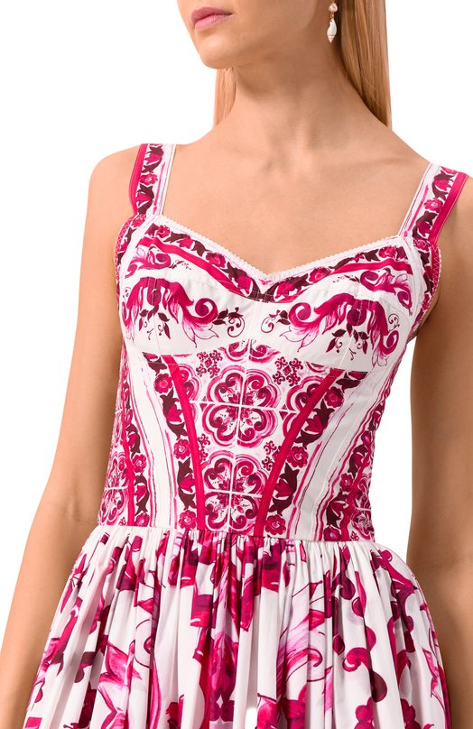 Хлопковое платье Dolce & Gabbana F6AEIT/HH5A1 Розовый  F6AEIT/HH5A1 Фото 5