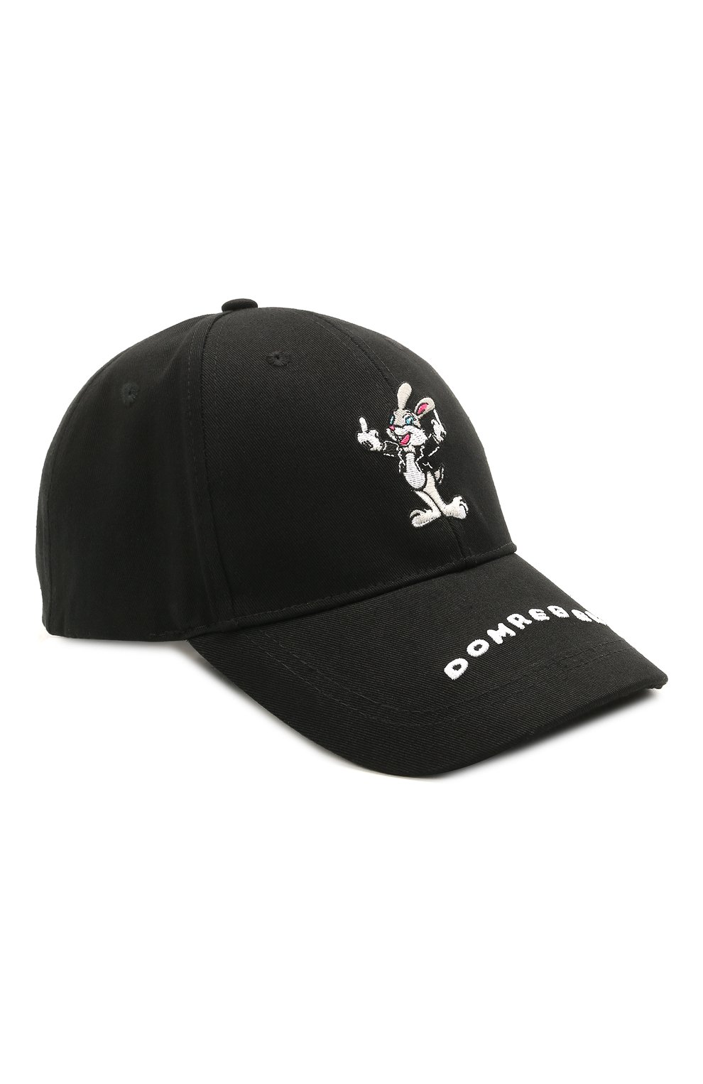 Хлопковая бейсболка DOMREBEL черного цвета по цене 14300 руб., арт. RABBIT/CAP, фото 1 Хлопковая бейсболка DOMREBEL, арт. RABBIT/CAP, фото 1