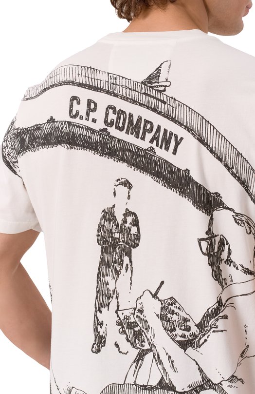 Хлопковая футболка C.P. Company 18CMTS317A005431G Белый  18CMTS317A005431G Фото 5