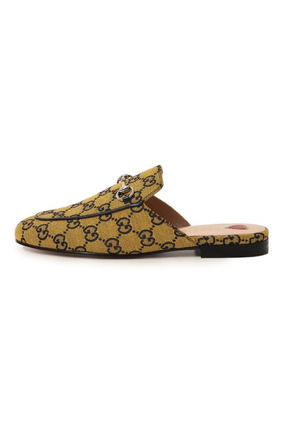 Текстильные сабо princetown gg GUCCI желтого цвета по цене 82080 руб., арт. 663670 9SF10, фото 4 Текстильные сабо princetown gg GUCCI, арт. 663670 9SF10, фото 4