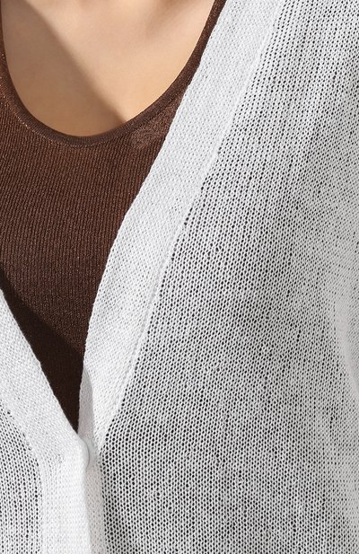 Кардиган из смеси льна и шелка BRUNELLO CUCINELLI, арт. M10550206, фото 5