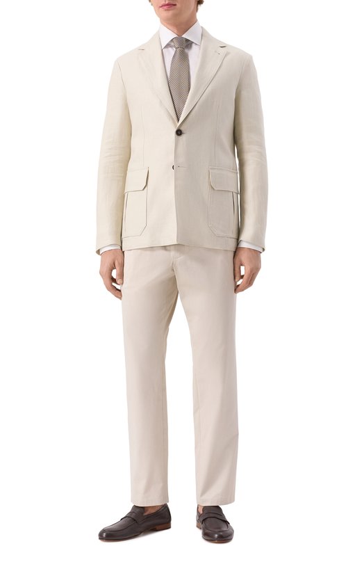 Льняной пиджак Corneliani 25X591-2514108 Кремовый  25X591-2514108 Фото 3