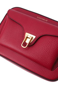 Женская сумка beat soft small COCCINELLE бордового цвета, арт. E1MF6150201 | Фото 3 (Размер: small; Ремень/цепочка: На ремешке; Материал сплава: Проставлено; Материал: Натуральная кожа; Драгоценные камни: Проставлено)