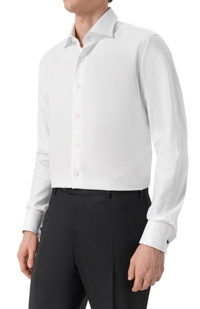 Хлопковая сорочка ALESSANDRO GHERARDI белого цвета по цене 29950 руб., арт. BP1-2G-7D/7507, фото 3 Хлопковая сорочка ALESSANDRO GHERARDI, арт. BP1-2G-7D/7507, фото 3