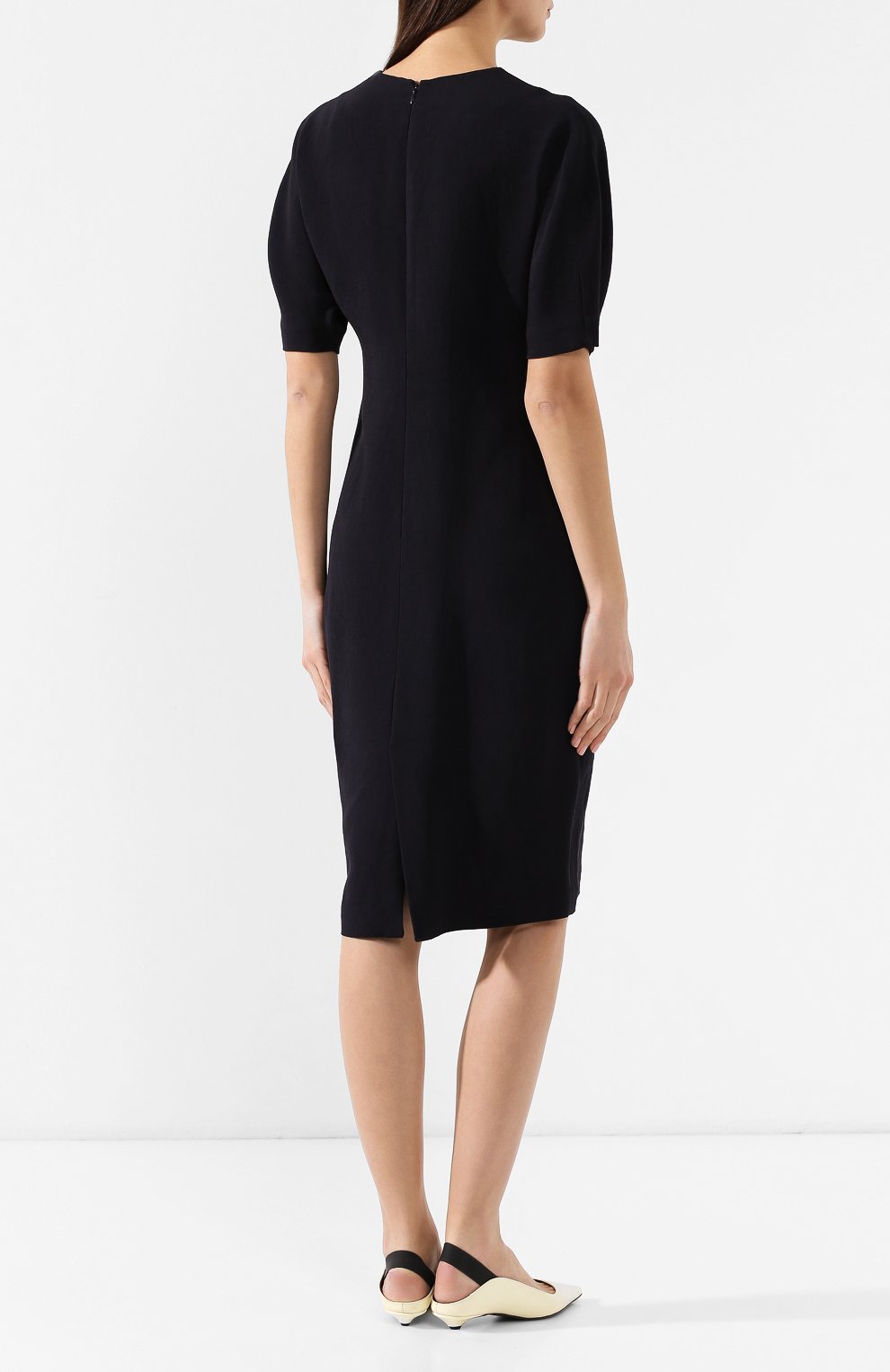 Платье из смеси вискозы и льна JIL SANDER NAVY, арт. JNWM5017A/JM4315A, фото 4