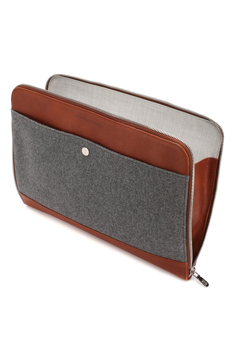 Комбинированная папка для документов BRUNELLO CUCINELLI серого цвета по цене 121000 руб., арт. MWFRU349, фото 4 Комбинированная папка для документов BRUNELLO CUCINELLI, арт. MWFRU349, фото 4