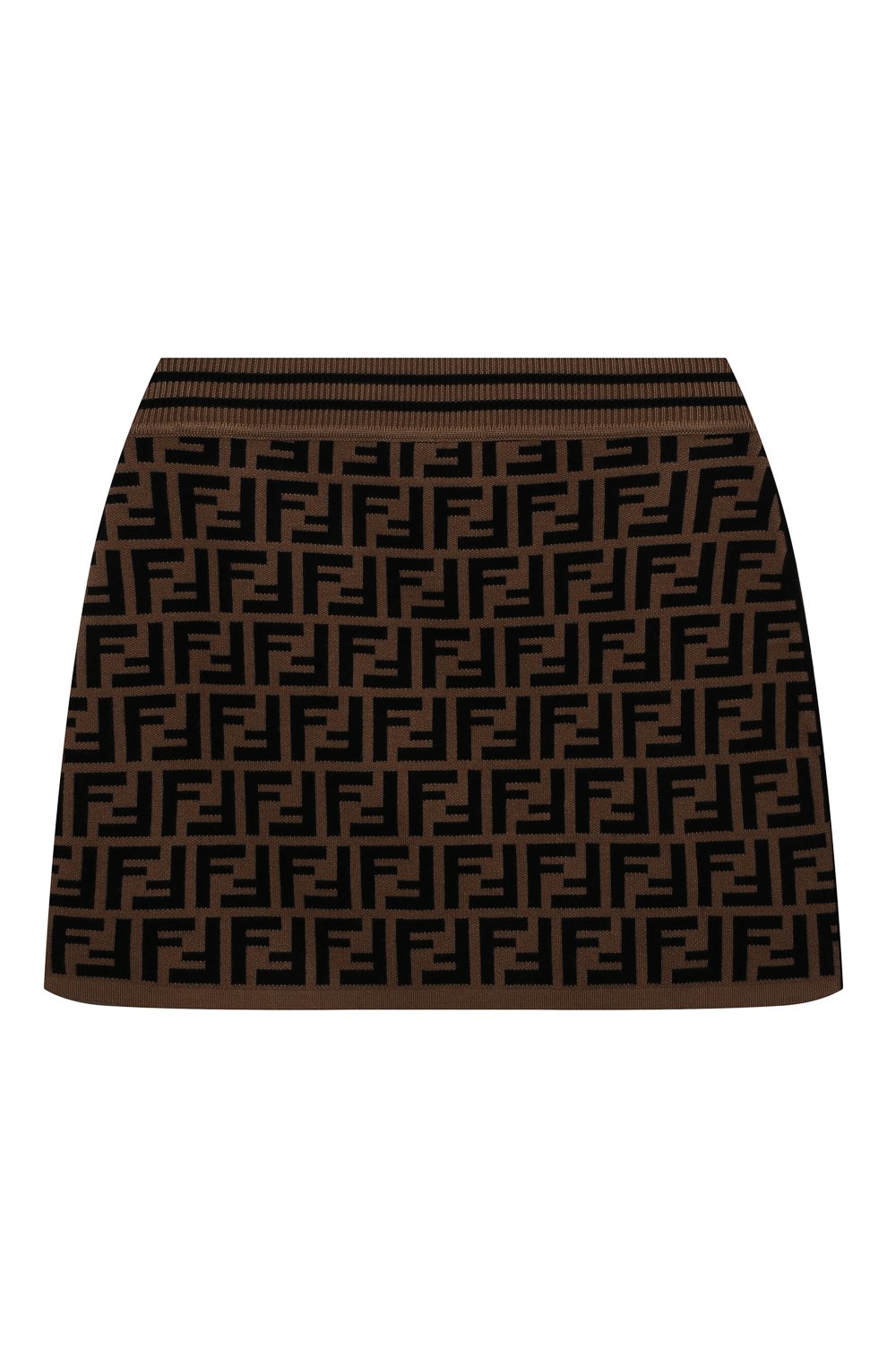 Юбка из вискозы FENDI темно-коричневого цвета по цене 37600 руб., арт. JFG070/AEYD/8-12+, фото 2 Юбка из вискозы FENDI, арт. JFG070/AEYD/8-12+, фото 2