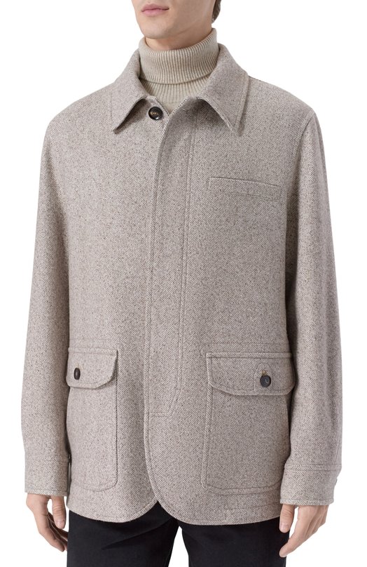 Пиджак из кашемира и шелка Brioni SGQV0L/0D315 Бежевый  SGQV0L/0D315 Фото 3