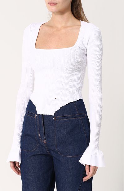 Облегающий топ с длинным рукавом и квадратным вырезом ESTEBAN CORTAZAR, арт. P7ML05/0F0016 KIRA KNIT, фото 3