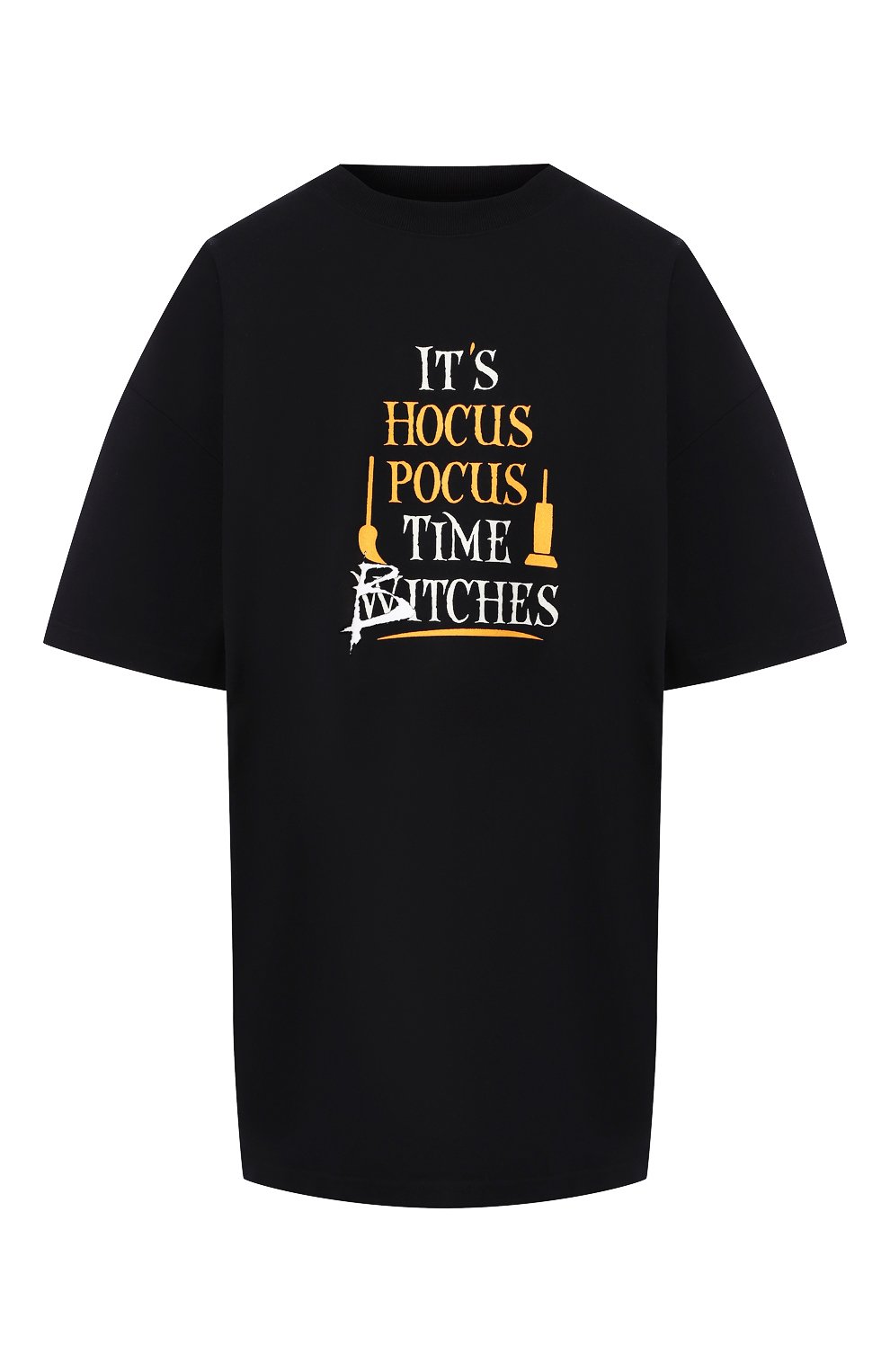 Хлопковая футболка VETEMENTS черного цвета по цене 41100 руб., арт. UAH20TR659/W, фото 1 Хлопковая футболка VETEMENTS, арт. UAH20TR659/W, фото 1