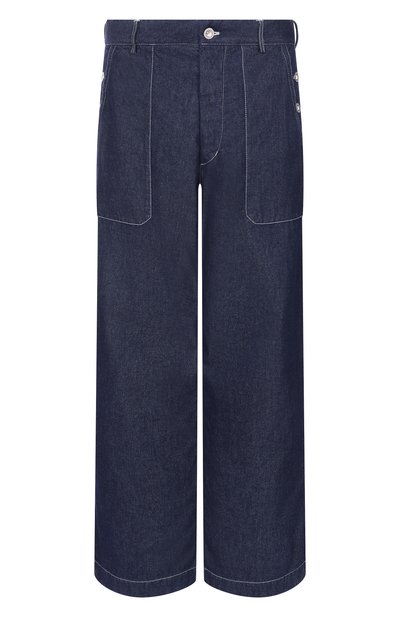 Хлопковые брюки C.P. COMPANY темно-синего цвета по цене 52750 руб., арт. 18CMPA157A110295W, фото 1 Хлопковые брюки C.P. COMPANY, арт. 18CMPA157A110295W, фото 1