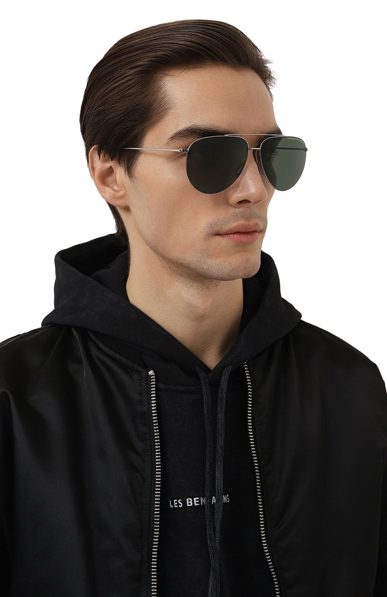 Мужские солнцезащитные очки PORSCHE DESIGN зеленого цвета, арт. 8939-C | Фото 2 (Тип очков: С/з; Материал: Металл; Кросс-КТ: С/з-мужское; Региональные ограничения белый список (Axapta Mercury): Не проставлено; Нос: Не проставлено; Оптика Гендер: оптика-мужское; Очки форма: Авиаторы)