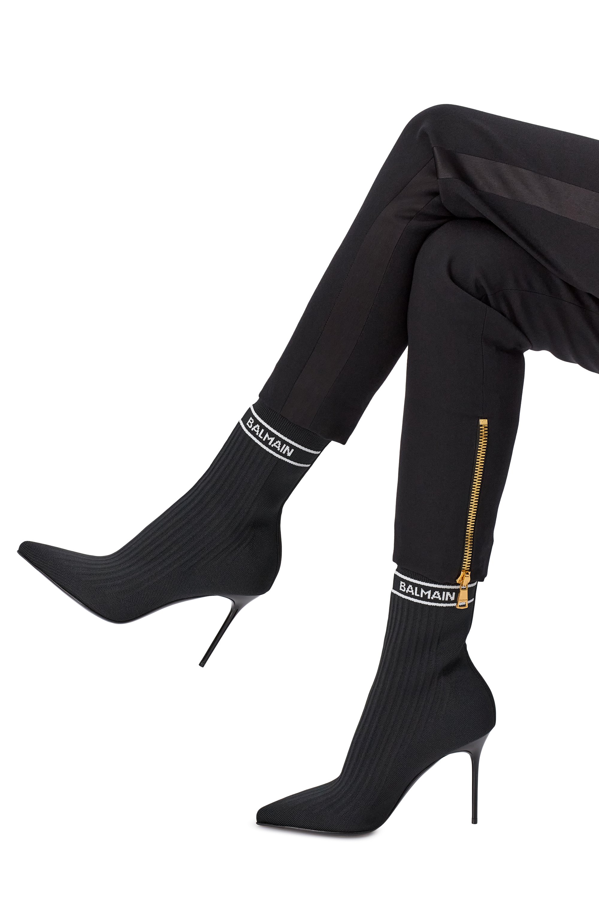 Текстильные ботильоны skye 95 BALMAIN, арт. FN0TA641/TSKT, фото 2