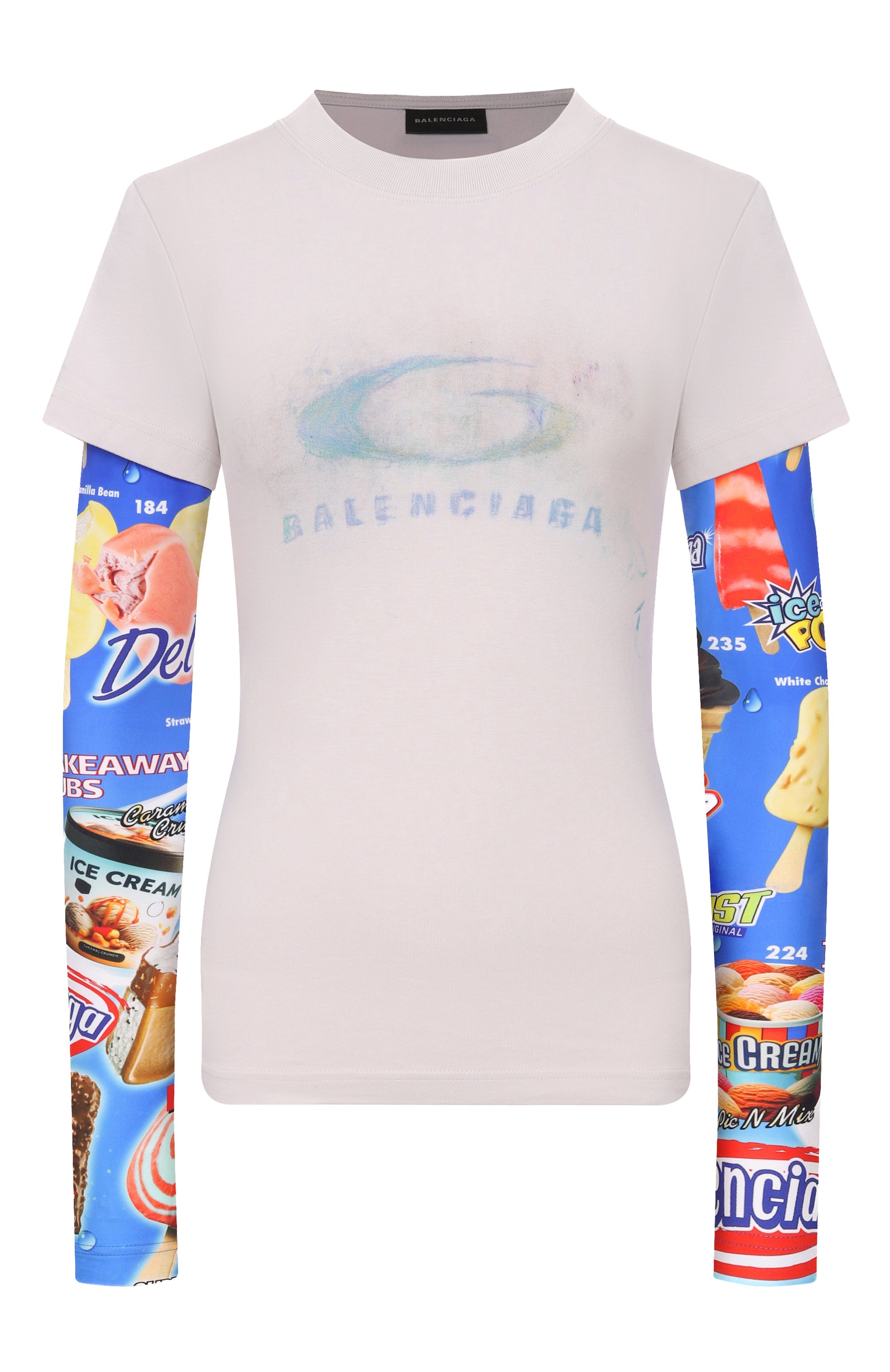 Хлопковый лонгслив BALENCIAGA разноцветного цвета по цене 134000 руб., арт. 809262/TTVN7, фото 1 Хлопковый лонгслив BALENCIAGA, арт. 809262/TTVN7, фото 1