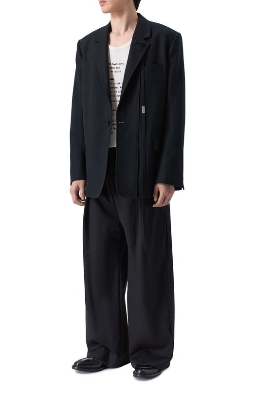 Хлопковые брюки Ann Demeulemeester B0013735/FA709 Чёрный  B0013735/FA709 Фото 2