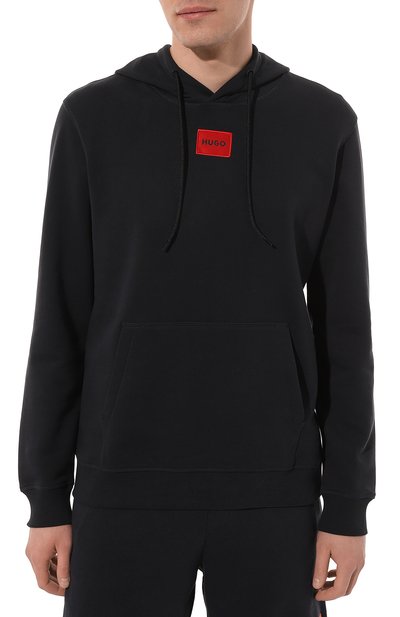 Хлопковое худи HUGO темно-синего цвета по цене 14950 руб., арт. 50458700, фото 3 Хлопковое худи HUGO, арт. 50458700, фото 3