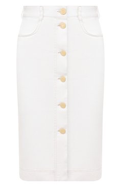 Женская джинсовая юбка SEE BY CHLOÉ белого цвета, арт. CHS20SDJ07163 | Фото 1 (Длина Ж (юбки, платья, шорты): До колена; Материал внешний: Хлопок, Деним; Женское Кросс-КТ: Юбка-карандаш, Юбка-одежда; Статус проверки: Проверена категория; Кросс-КТ: Деним; Региональные ограничения белый список (Axapta Mercury): RU; Драгоценные камни: Проставлено; Материал сплава: Проставлено)