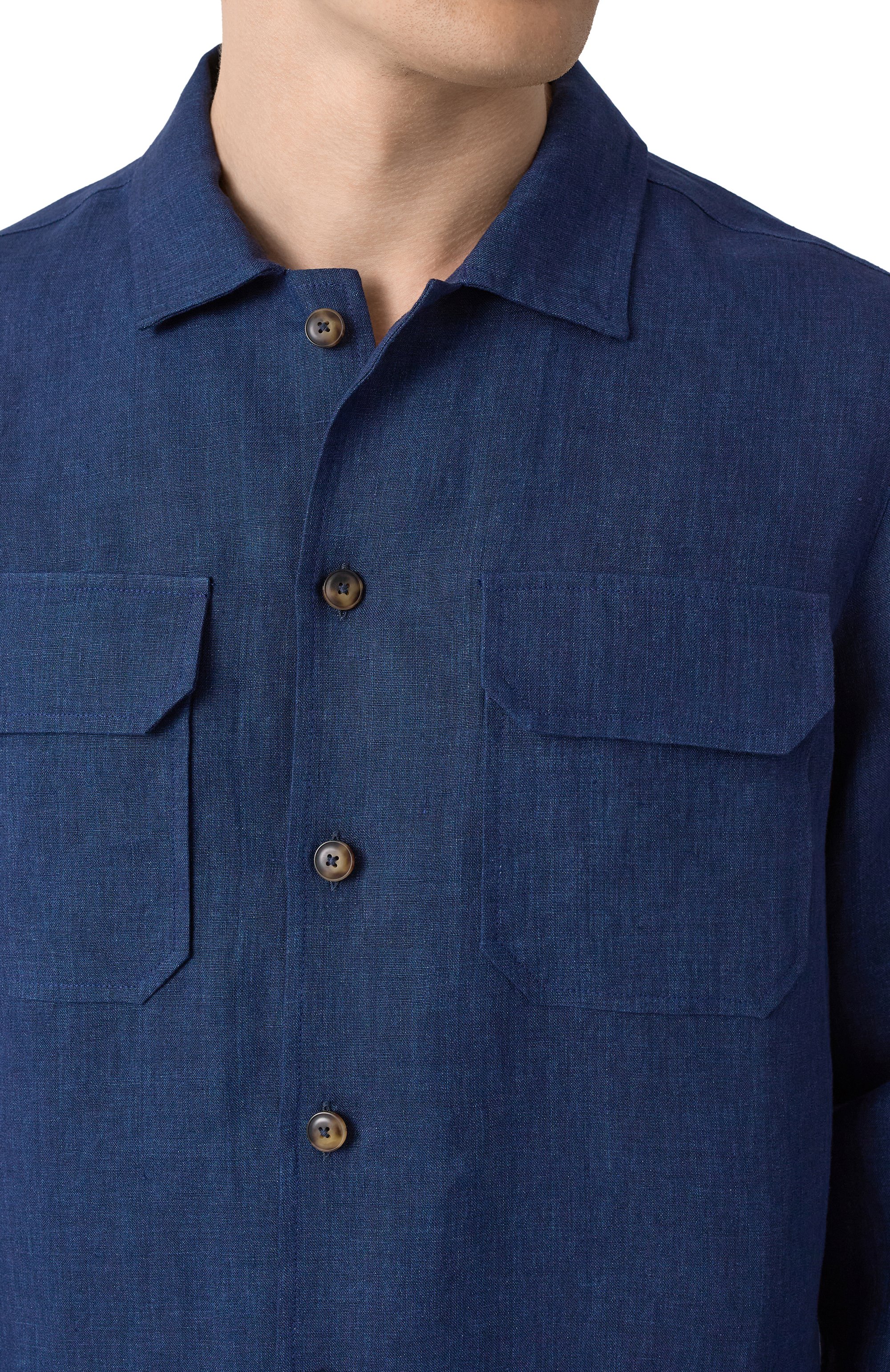 Льняная рубашка CAPOBIANCO, арт. 18M501.LL00., фото 5