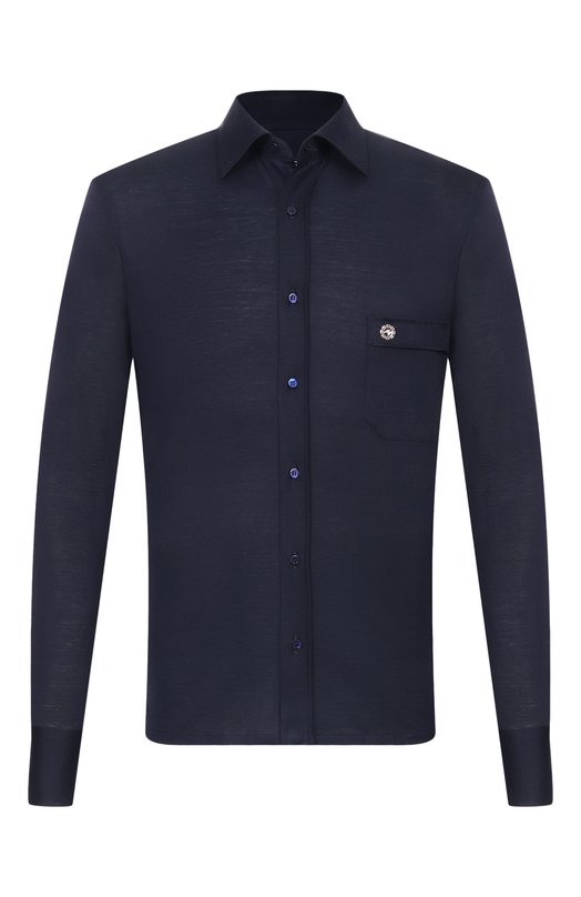 Рубашка из шелка и хлопка Stefano Ricci CJ007302/TE3100 Синий CJ007302/TE3100