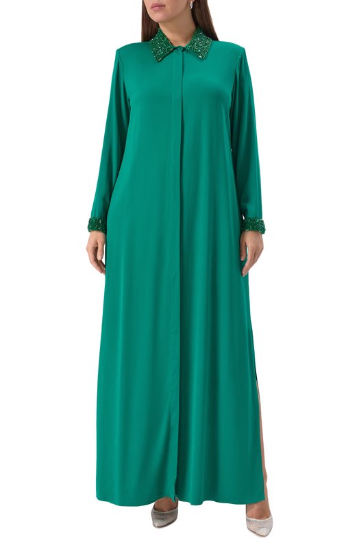 Платье из вискозы Marina Rinaldi Elegante URANI0 Зелёный  URANI0 Фото 3